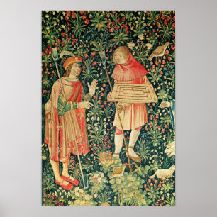 Boerenkast met een jeu de marelle-plank poster