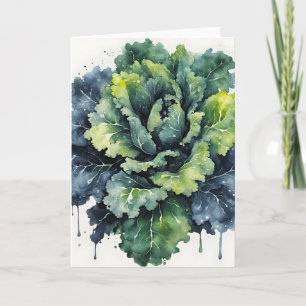 Boerenkool - Waterverf bloemen Kaart