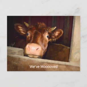 Boerenlandelijke schuur leuke boerderij verhuisber uitnodiging briefkaart