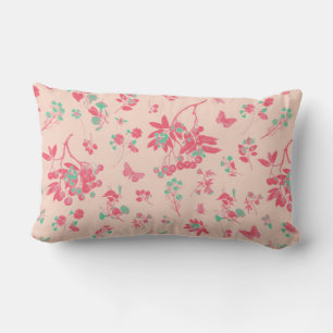 Boerenlandschap roze kussen
