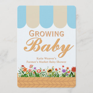 Boerenmarkt Baby Shower - Blauw Kaart
