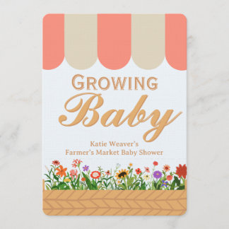 Boerenmarkt Baby Shower - Roze  Kaart