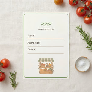 Boerenmarkt Baby Shower RSVP Kaarten Set van 10 Notitiekaartje