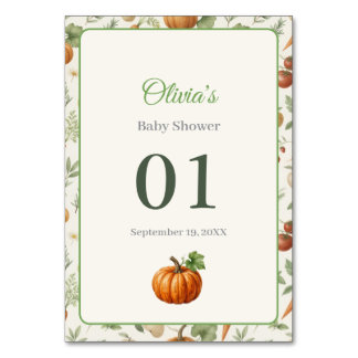 Boerenmarkt Baby Shower Tafelnummer