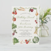 Boerenmarkt Groente Verjaardag Brunch Kaart (Staand voorkant)