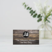 boerenmarkt | houten planken visitekaartje (Staand voorkant)