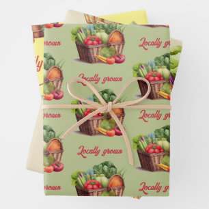 Boerenmarkt lokaal geteeld Baby shower cadeau Inpakpapier Vel