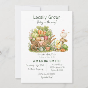 Boerenmarkt Lokale Dieren Baby Shower  Kaart