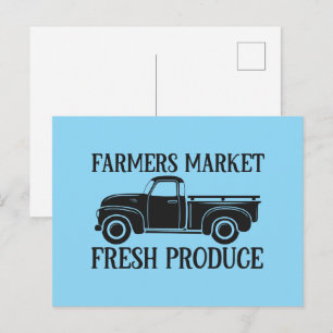 Boerenmarkt met leuke woorden in kunstvorm  briefkaart