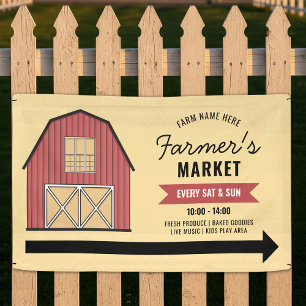 Boerenmarkt Moderne Boerderij Marketing Banner