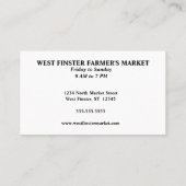 Boerenmarkt of CSA-foto Visitekaartje (Achterkant)