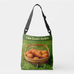 Boerenmarkt tas, uw eigen woorden, groen crossbody tas