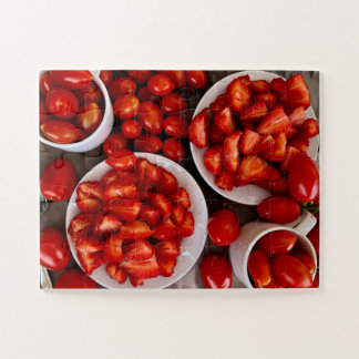 Boerenmarktsfeer | Aardbeien & Roma-tomaten Legpuzzel