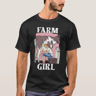 Boerenmeisje Boerenmeisje Boerin Koe Smeltend T-shirt