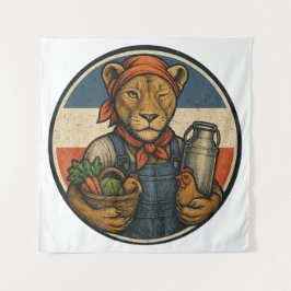 Boerenprotest – Boerin met Trots en Kracht Wandkleed