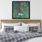 Boerentuin met zonnebloem van Klimt, Vintage Bloem Canvas Afdruk (Insitu (Slaapkamer))