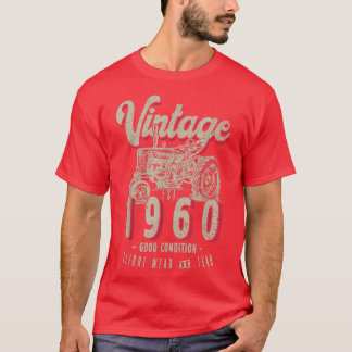 Boerenverjaardag met vintage tractor, geboren in 1 t-shirt