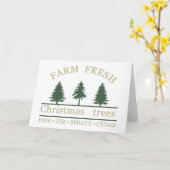 Boerenvers kerst dennenbomen kaart (Gele Bloem)