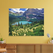 Boergras boven het meer van Grinnell in de Velen Canvas Afdruk (Insitu (Woonkamer))