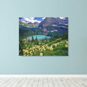 Boergras boven het meer van Grinnell in de Velen Canvas Afdruk (Insitu (Houten vloer))