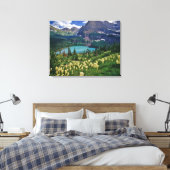 Boergras boven het meer van Grinnell in de Velen Canvas Afdruk (Insitu (Slaapkamer))