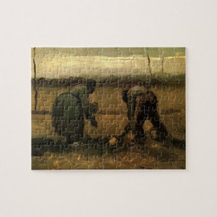 Boerin aardappels plantend door Vincent van Gogh Legpuzzel