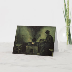 Boerin bij de haard door Vincent van Gogh Kaart