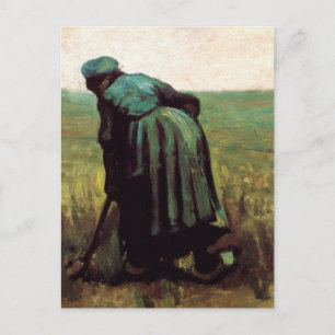 Boerin die graaft door Vincent van Gogh Briefkaart