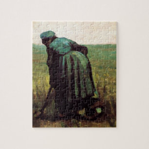 Boerin die graaft door Vincent van Gogh Legpuzzel
