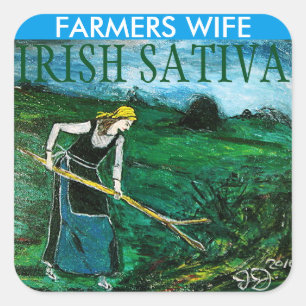 BOERIN IERS SATIVA VIERKANTE STICKER