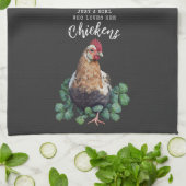 Boerkhuis | Gewoon een meisje dat van haar kippen  Theedoek (Gevouwen)