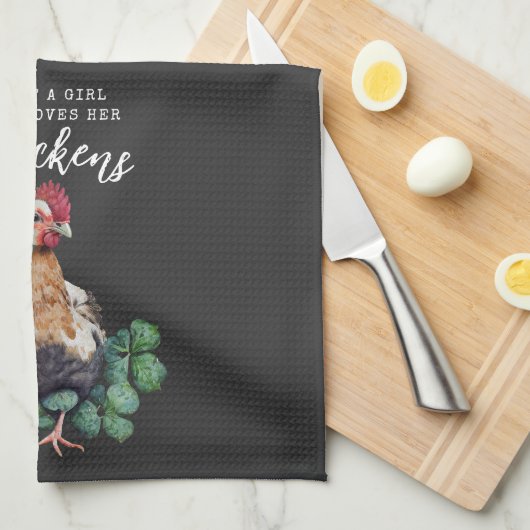 Boerkhuis | Gewoon een meisje dat van haar kippen  Theedoek (Quarter Fold)
