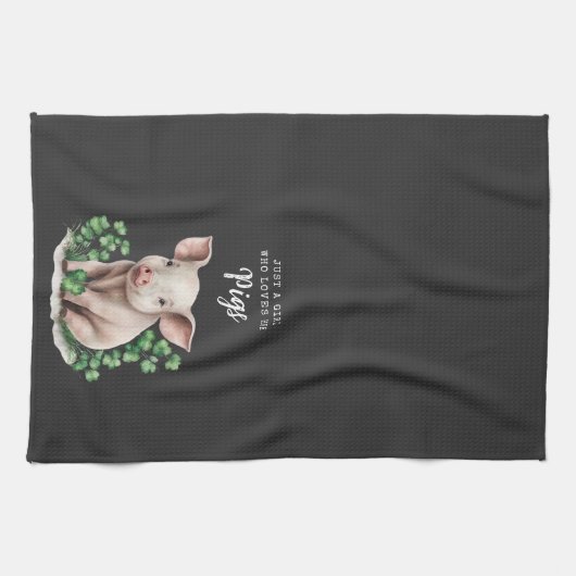 Boerkhuis | Gewoon een meisje dat van haar varkens Theedoek (Horizontaal)