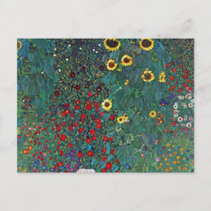Boertuin met zonnebloem door Klimt,  bloemen Briefkaart