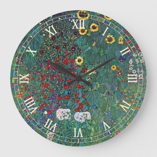 Boertuin met zonnebloem door Klimt,  bloemen Grote Klok (Voorkant)