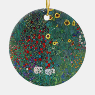 Boertuin met zonnebloem door Klimt, bloemen Keramisch Ornament