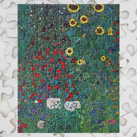 Boertuin met zonnebloem door Klimt, bloemen Legpuzzel