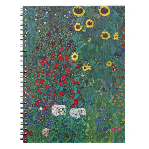 Boertuin met zonnebloem door Klimt, bloemen Notitieboek