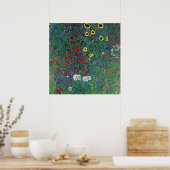 Boertuin met zonnebloem door Klimt,  bloemen Poster (Keuken)