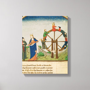 Boethius met het wiel Fortune Canvas Afdruk
