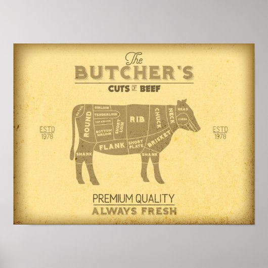  boetsenscheuten van de Koe van rundvlees Poster (Voorkant)