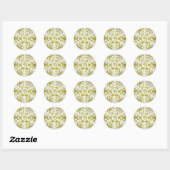Boeuf blanc sur Sticker rond Fluge vert (Feuille)
