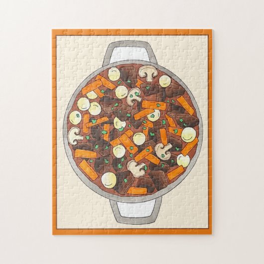 Boeuf Bourguignon Beef Stew Dinner Party Potluck Legpuzzel (Verticaal)
