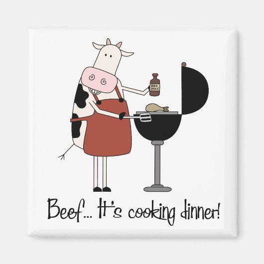 Boeuf... C'est un dîner de cuisine ! Aimant drôle (Devant)