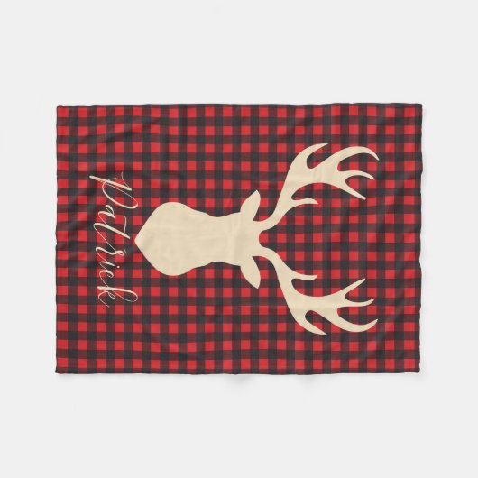 Boeuf de bison plaid couverture personnalisée (Devant (Horizontal))