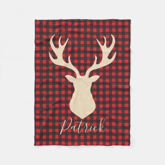 Boeuf de bison plaid couverture personnalisée (Devant)