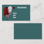 Boeuf de Hereford : Carte de visite : Art peint (Devant / Derrière)