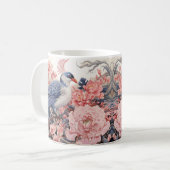 Boeuf et pivoines roses Café Mug (Devant gauche)