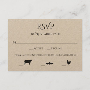 Boeuf Poisson poulet 3 Entree Choice Mariage RSVP