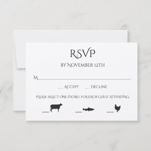 Boeuf Poisson poulet 3 Entree Choice Mariage RSVP (Devant)